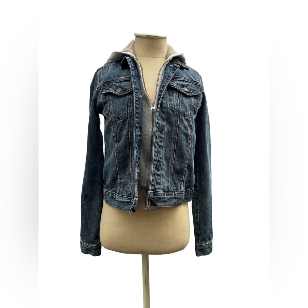 Abercrombie & Fitch Denim Jacket with Sweatshirt Hoodie